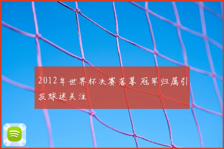 2012年世界杯决赛落幕 冠军归属引发球迷关注
